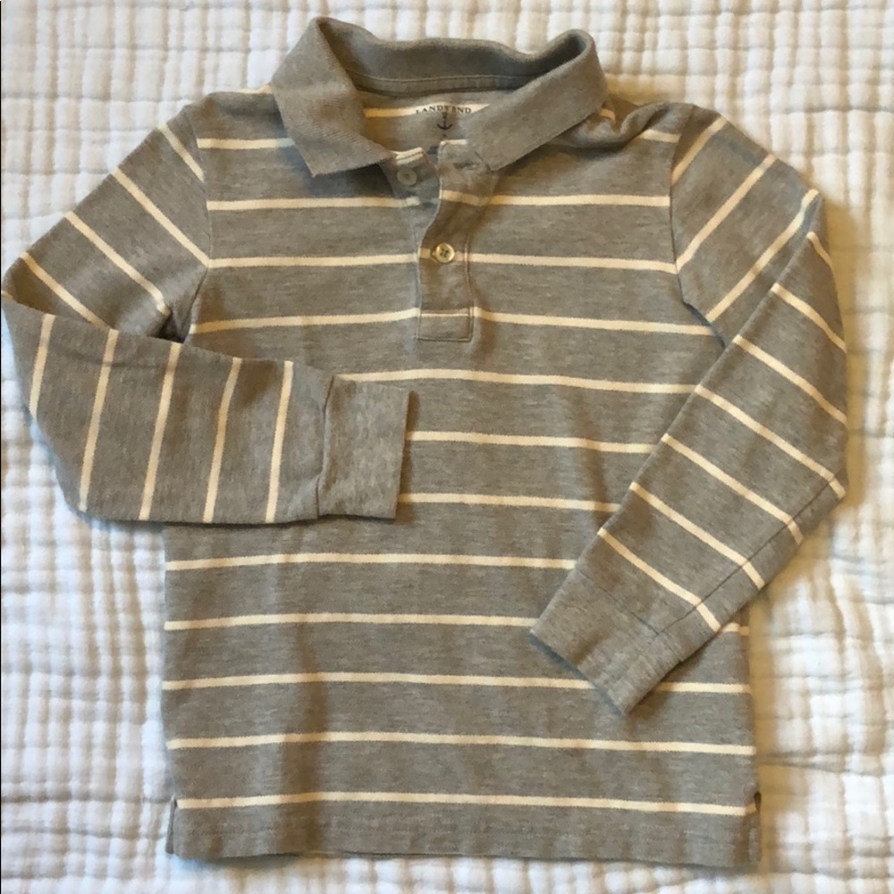 Boys long sleeve striped polo Land’s End